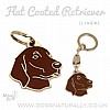 Deluxe Flat Coated Retriever Tag or Keyring (Liver/Brown)